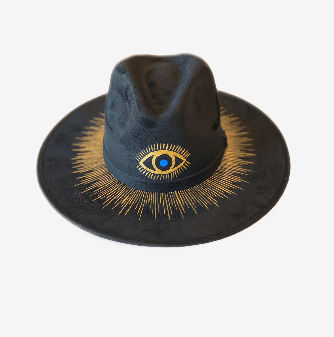 <p>Evil Eye Golden Rays Suede Hat</p>