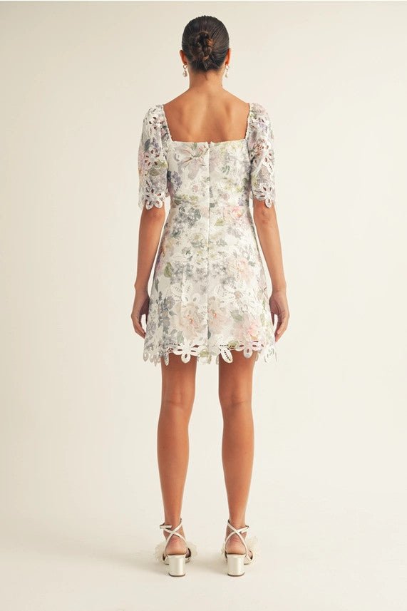 caya embroidered floral mesh mini dress Kaia Mini