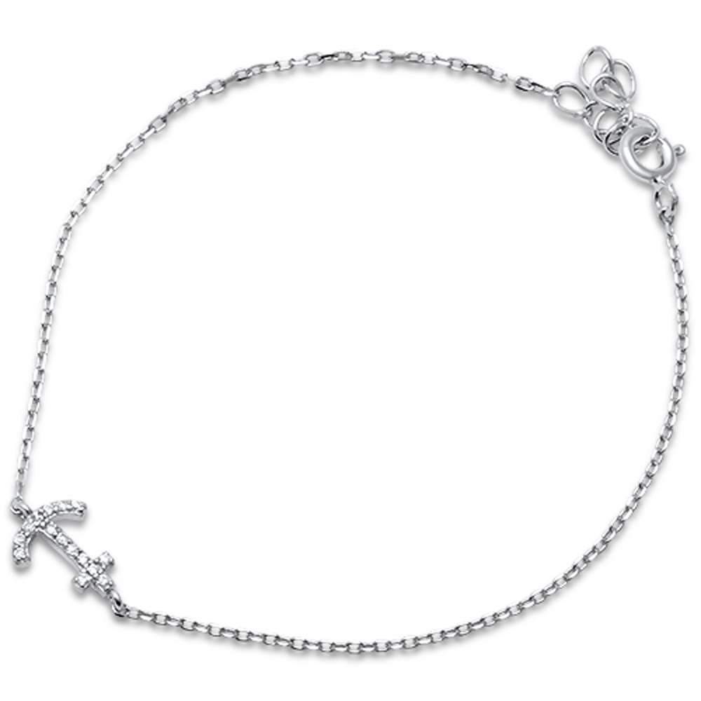 <p>Mini CZ Anchor Bracelet</p>