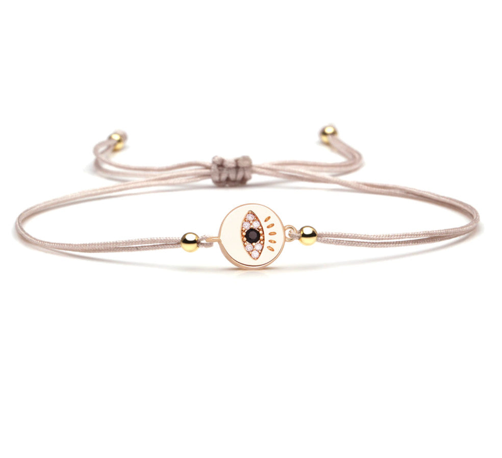 <p>Mini Eye Medallion Bracelet (Beige)</p>