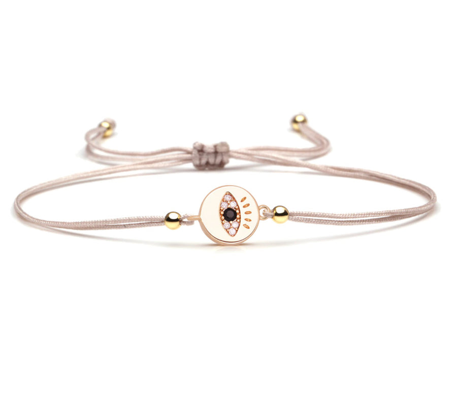 <p>Mini Eye Medallion Bracelet (Beige)</p>