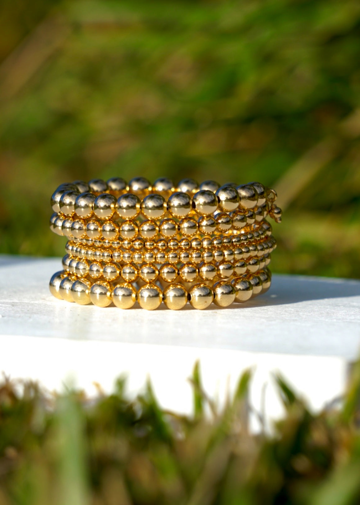 <p>Gold Filled Bead 6 Row Bracelet</p>