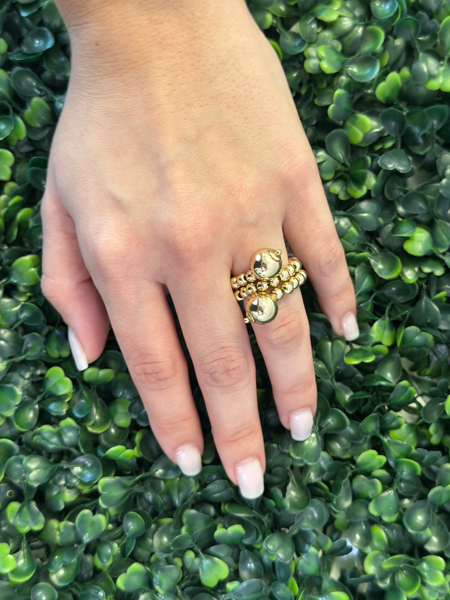 <p>GF Bead &amp; Ball 2 Row Ring</p> - Indigo Republic Boutique