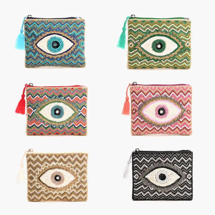 <p>Eye Embellished Coin Purse</p>