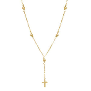 <p>Tina Ball Chain Cross Y Necklace</p>