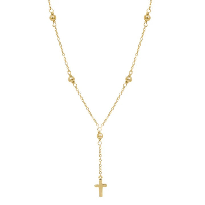 <p>Tina Ball Chain Cross Y Necklace</p>