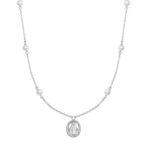 <p>Mini CZ Virgin Pearl Necklace</p>