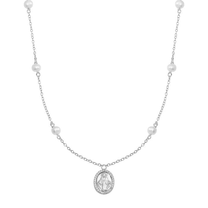 <p>Mini CZ Virgin Pearl Necklace</p>