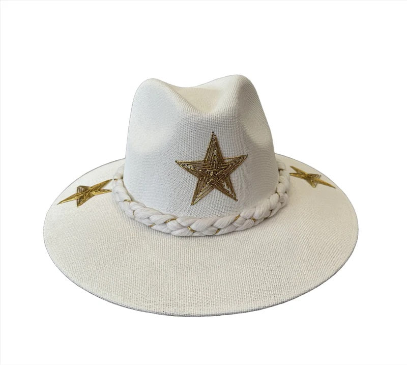 <p>Lurex Star Trio Panama Hat</p>