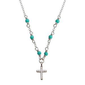 <p>Luisa Mini CZ Cross Necklace (+Colors)</p>