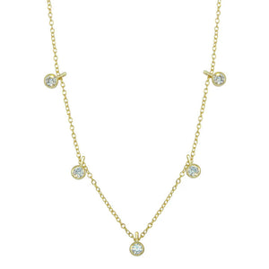 <p>Mini Dangle Bezel CZ Necklace</p>