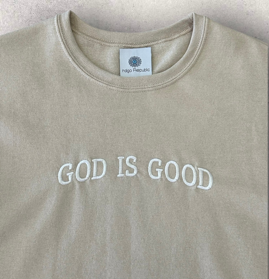 <p>Embroidered GOD IS GOOD Sweatshirt</p>