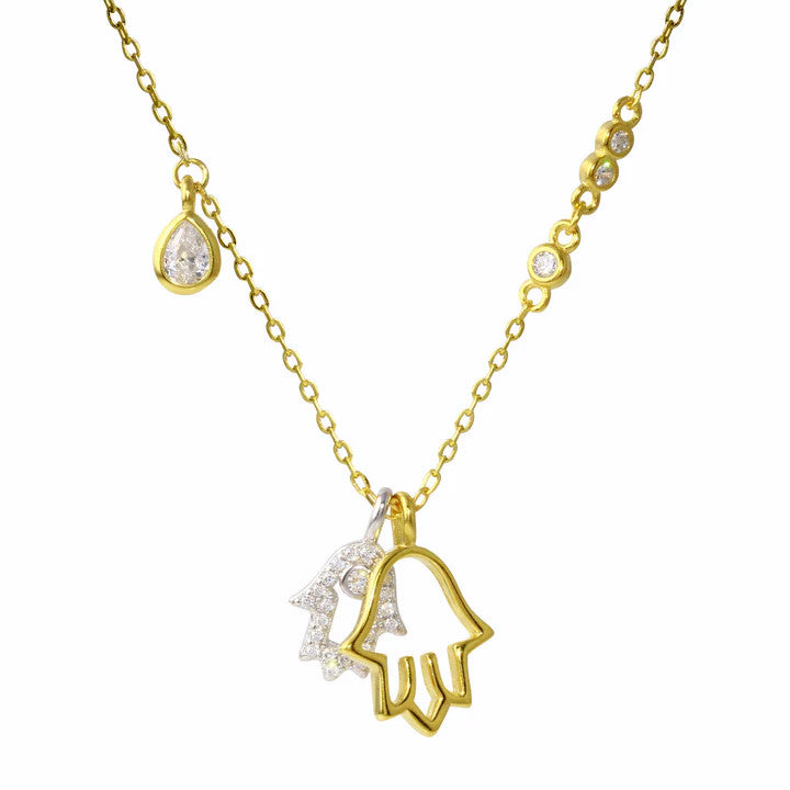 <p>Hamsa Multi Charm Necklace</p> - Indigo Republic Boutique