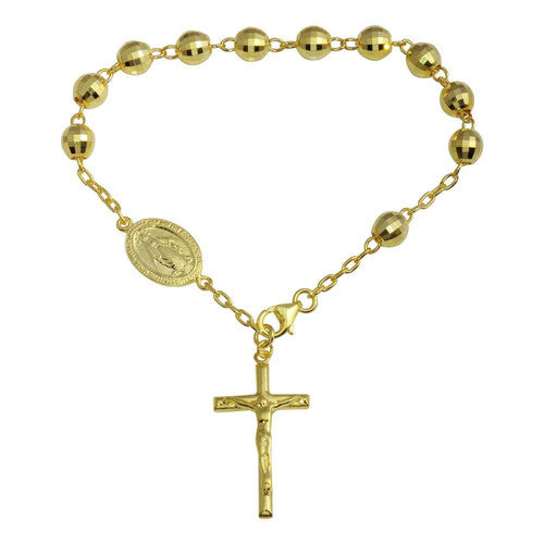 <p>Diamond Cut Rosary Bracelet</p>