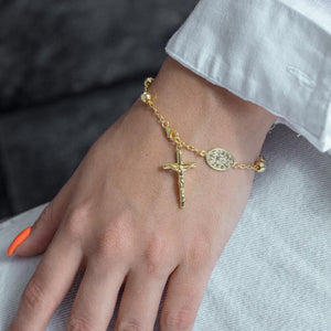 <p>Diamond Cut Rosary Bracelet</p>