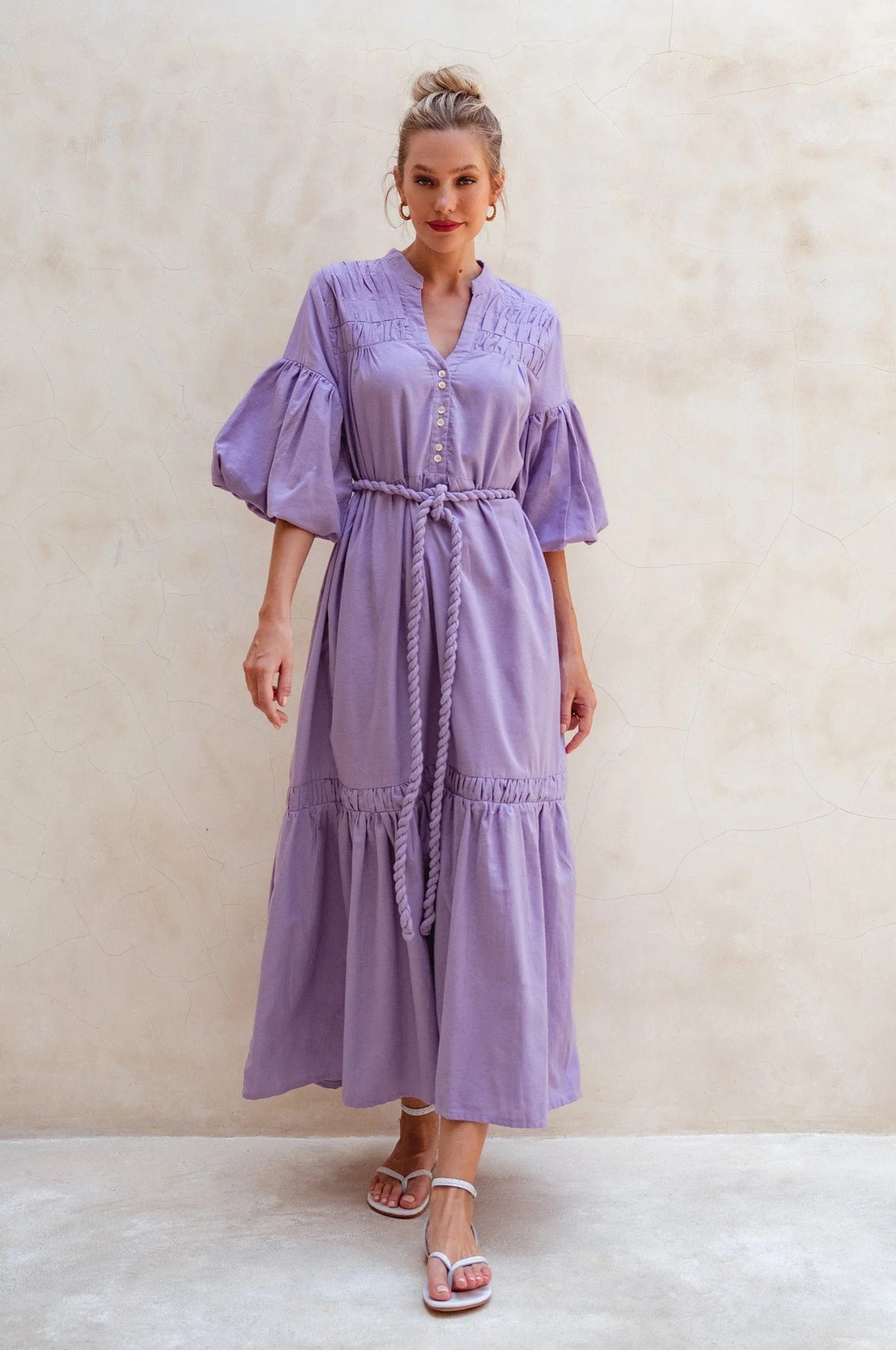 <p>Olea Puff Sleeve Maxi Dress</p>