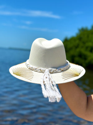 <p>Lurex Shells Threaded Panama Hat</p>