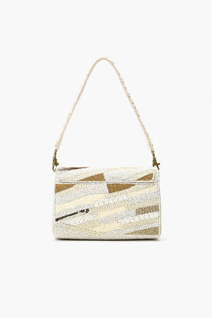 <p>Winter White Beaded Shoulder Bag</p>