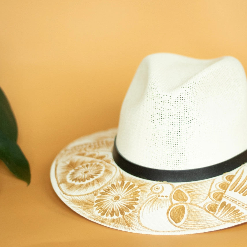 <p>Andrea Hand Painted Fedora Hat</p>