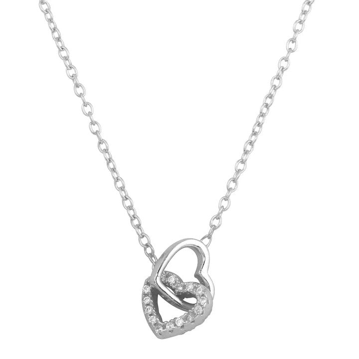 <p>Mini Cz Heart Loop Necklace</p> - Indigo Republic Boutique