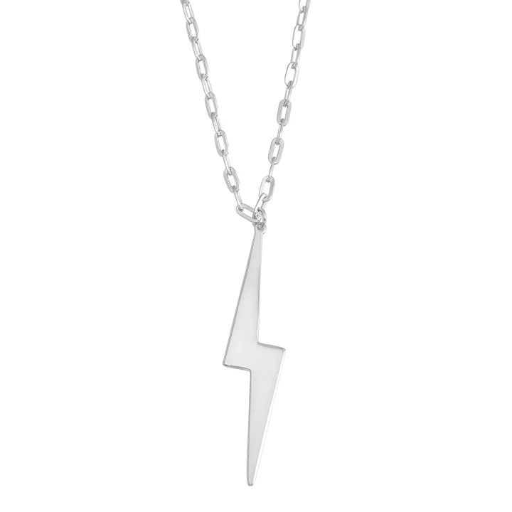 <p>Polished Lightening Bolt PC Necklace</p> - Indigo Republic Boutique