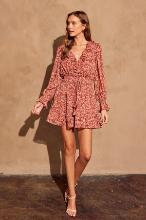 <p>Sangria Ruffled Mini Dress</p>