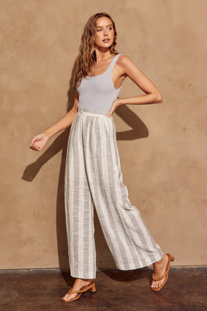 <p>Striped Linen Blend Pants</p>