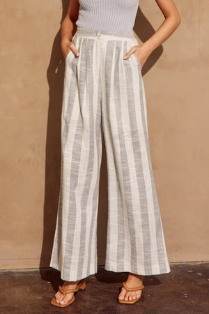 <p>Striped Linen Blend Pants</p>