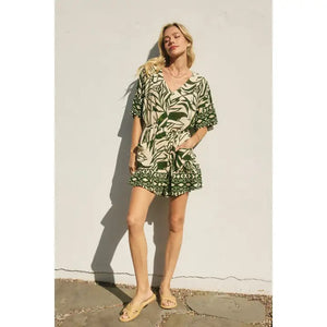 <p>Take Me Away V Neck Relaxed Romper</p>