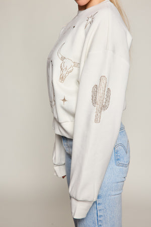 <p>Western Embroidery Sweatshirt</p>