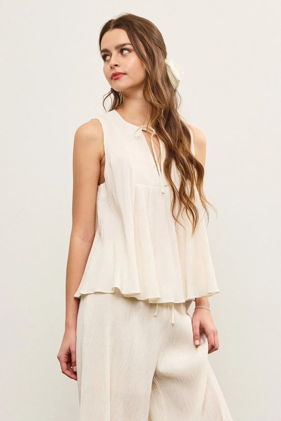 <p>V Neck Tied Front Top</p>