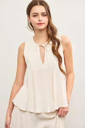 <p>V Neck Tied Front Top</p>