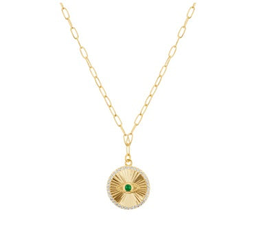<p>Evil Eye Burst Medallion Necklace&nbsp;</p>