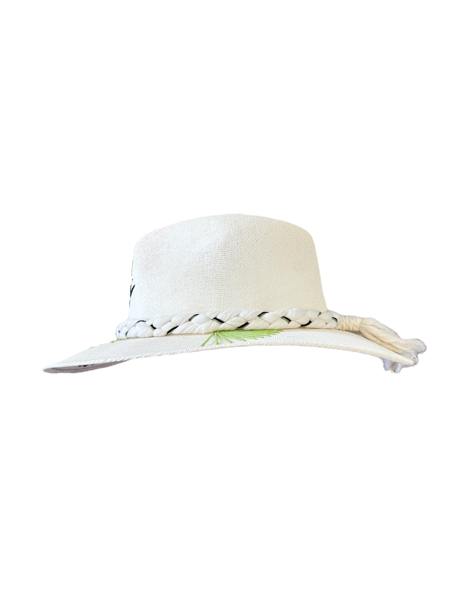 <p>Threaded Lines V Center Braided Hat</p>