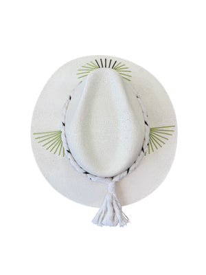 <p>Threaded Lines V Center Braided Hat</p>
