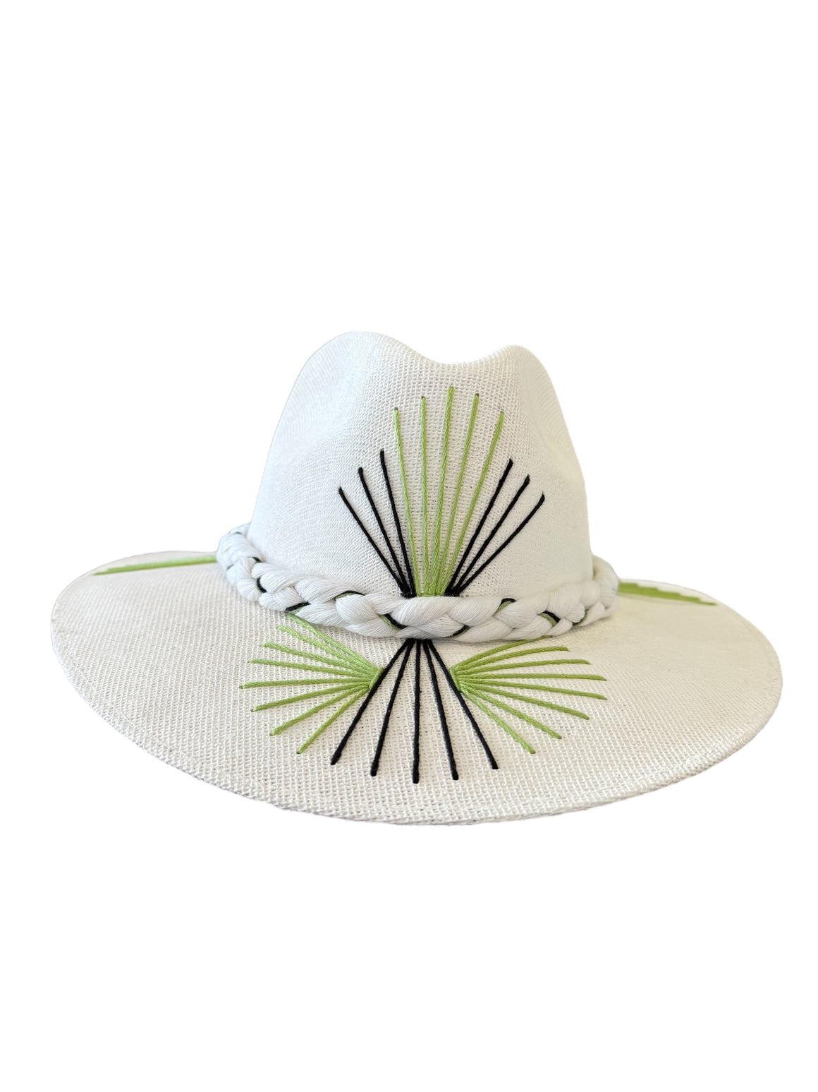 <p>Threaded Lines V Center Braided Hat</p>