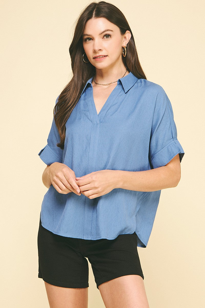 <p>Hazel V - Neck Blouse</p> - Indigo Republic Boutique