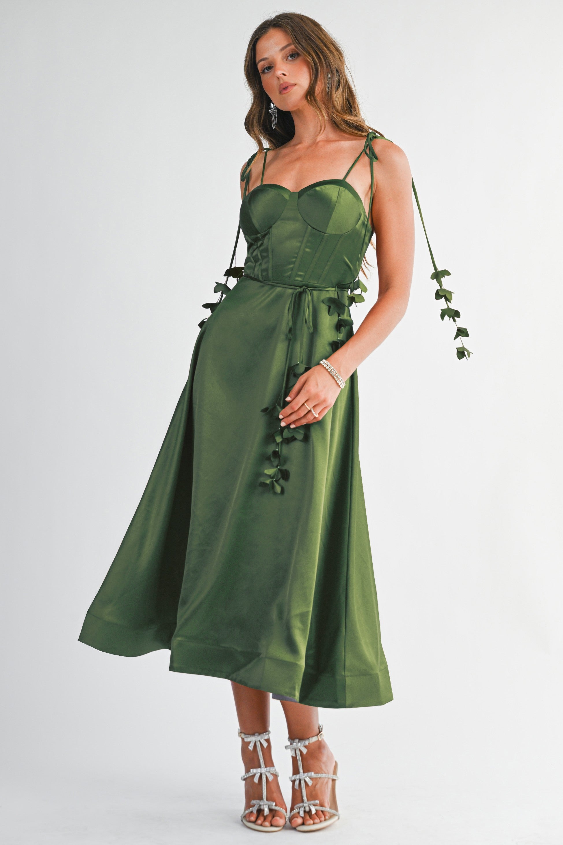 Ethereal Satin Midi Dress L Ethereal Satin Midi Dress L