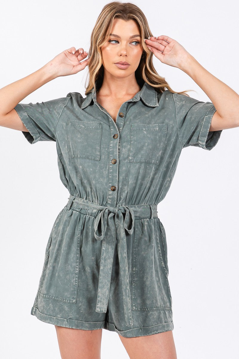 <p>Minereal Washed Romper</p>