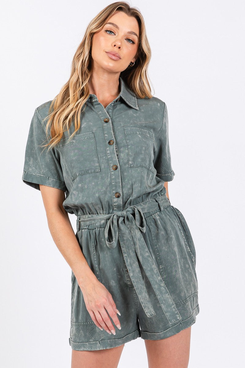 <p>Minereal Washed Romper</p>