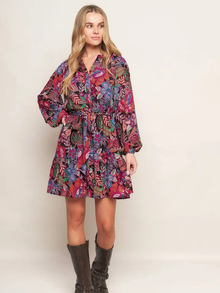 <p>Midnight Bloom Mini Dress</p>