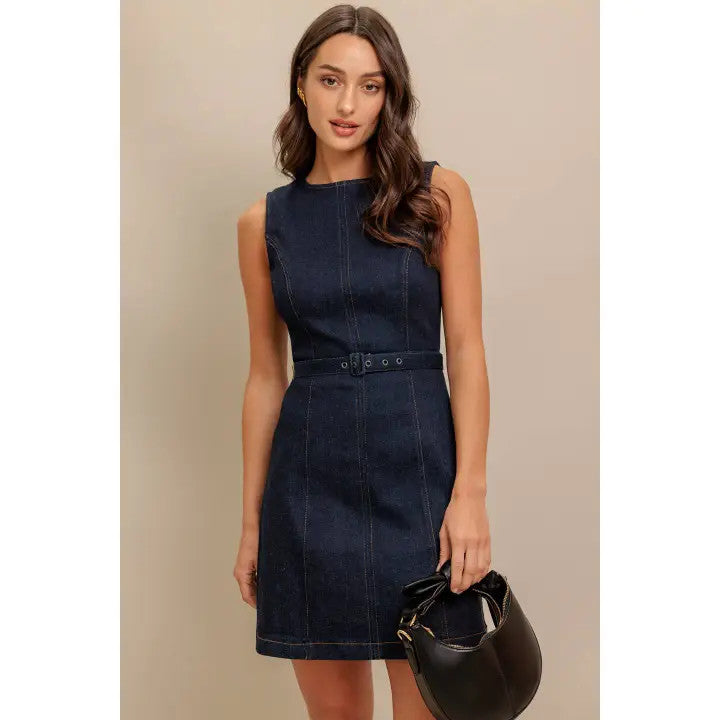 <p>Indigo Denim Mini Dress</p>