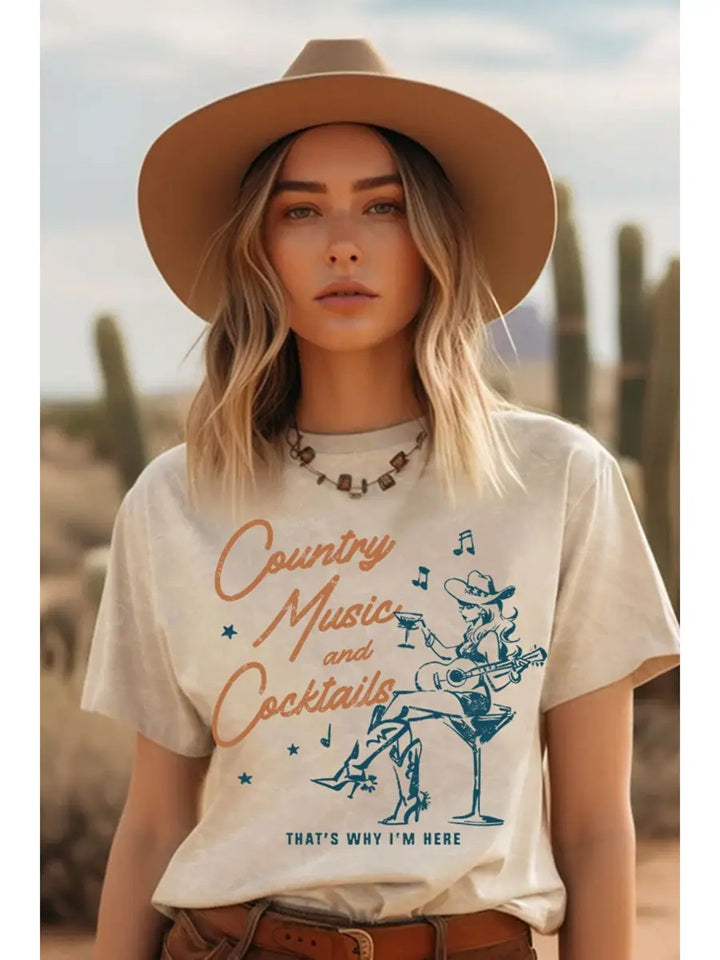 <p>Country Music &amp; Cocktails Graphic Tee</p>