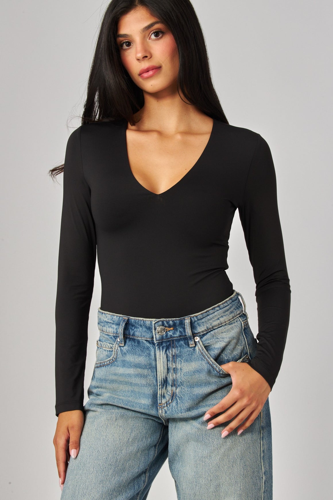 <p>Contour V-neck Bodysuit</p>