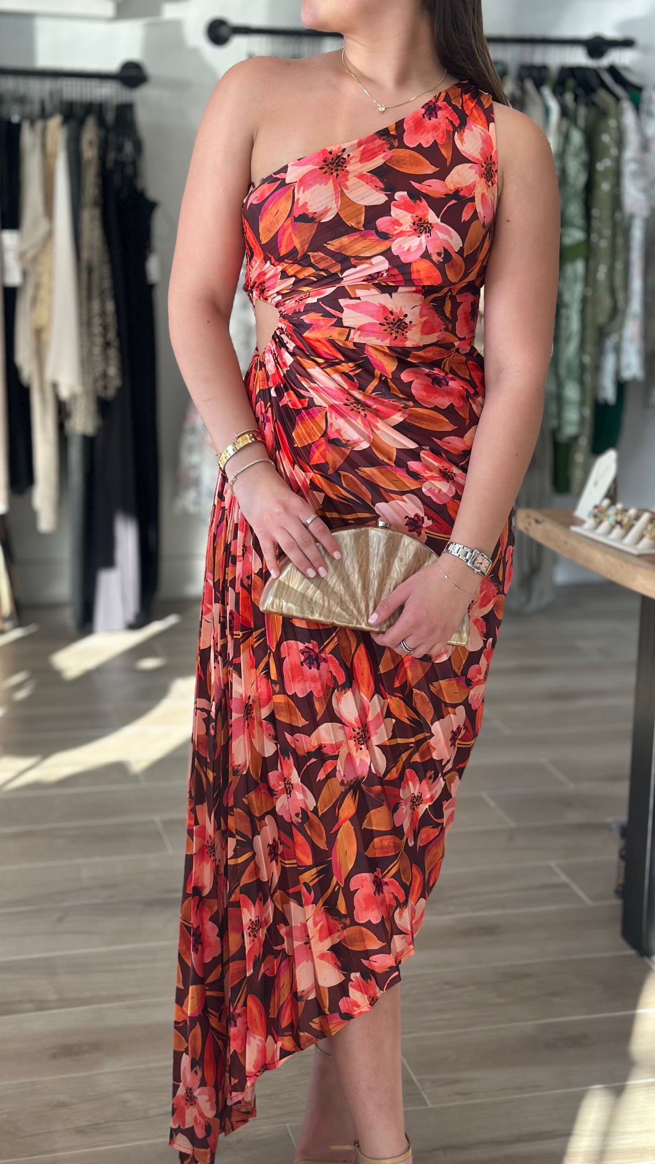 <p>Valencia Floral Pleated Maxi</p>