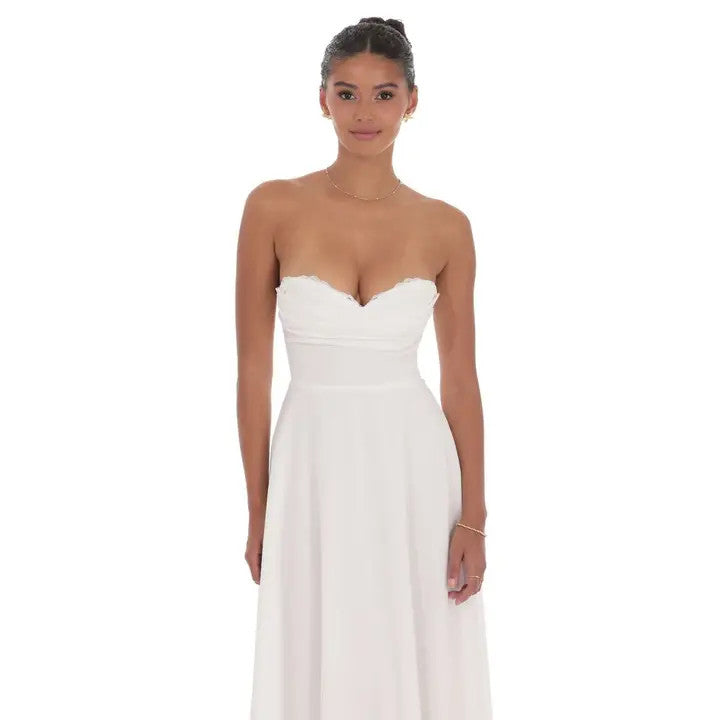 <p>Lace Bust A-Line Midi Dress</p>