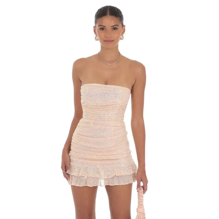 <p>Sequin Ruched Bodycon Dress</p>