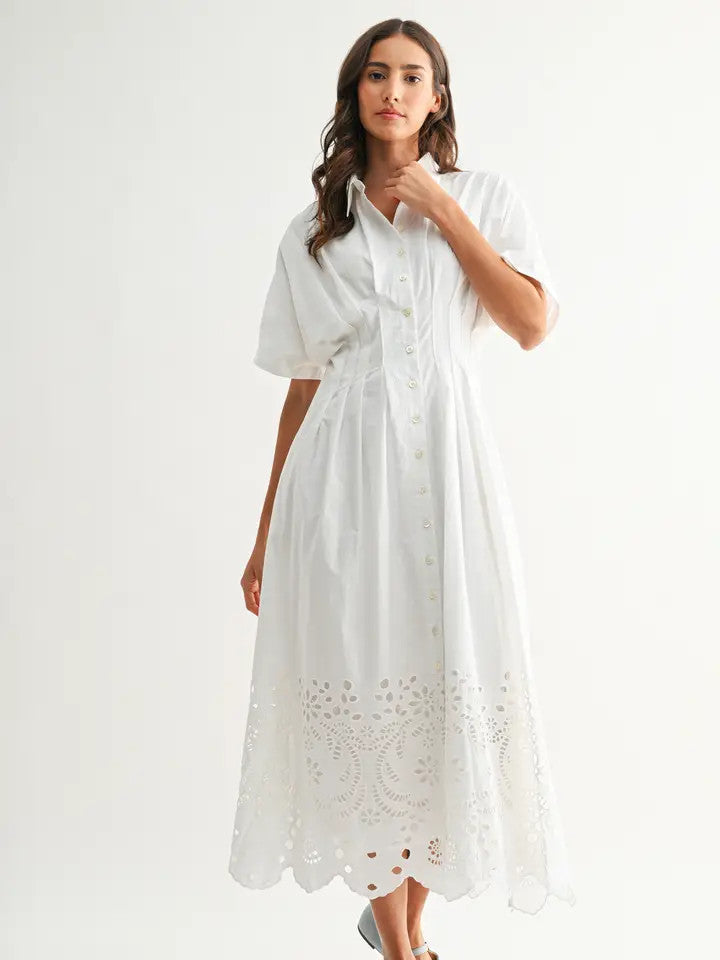 <p>Embroidered Cotton Midi Dress</p>