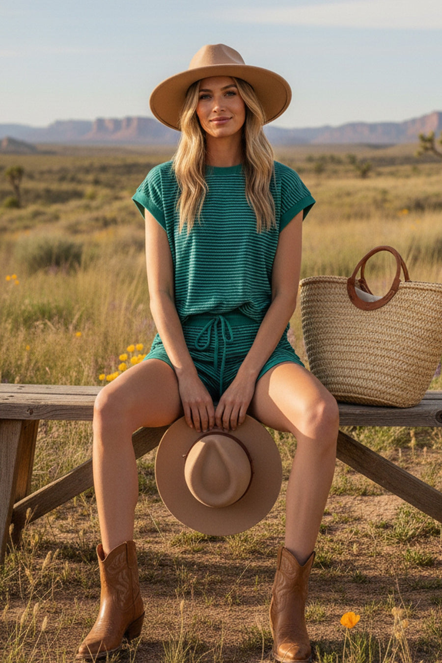 <p>Striped Knit Lounge Set</p>