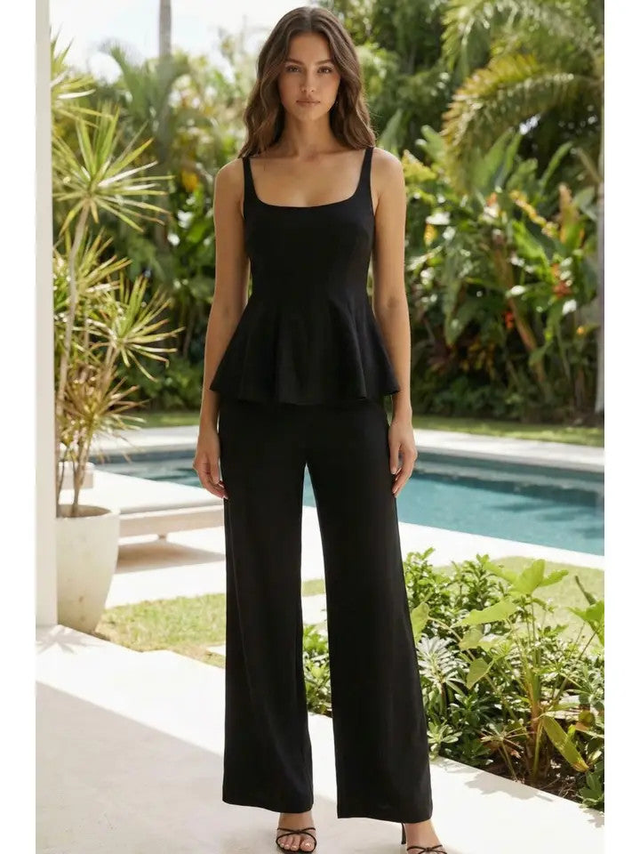 <p>Flare Top and Wide Pants Set</p>
